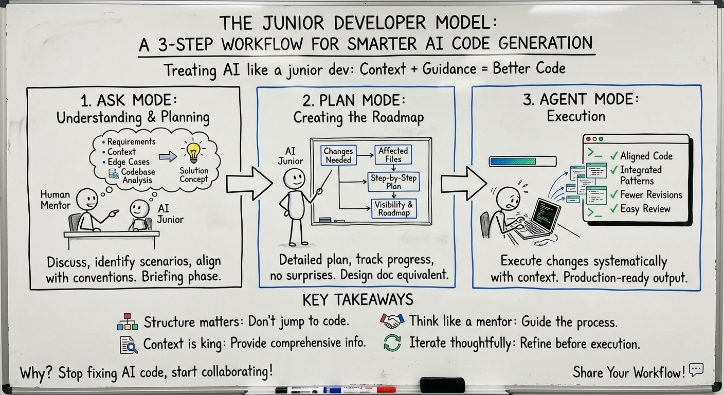 The Junior Developer Model: A 3-Step Workflow for Smarter AI Code Generation